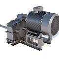 Heavy Duty Industrial Electric Generator With Cooling Fins Metal Casing And Base Frame