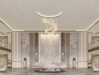 Modern Hall Hotel Lobby 3d model