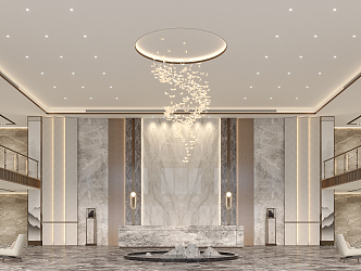 Modern Hall Hotel Lobby 3d model