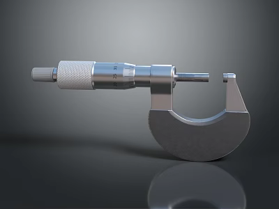 Precision Micrometer Measuring Tool With Stainless Steel Frame And Adjustment Knob For Accurate Readings 3d model
