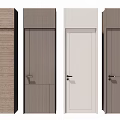 Hinged Doors With Modern Design Wooden And White Finishes Multiple Styles 3d model