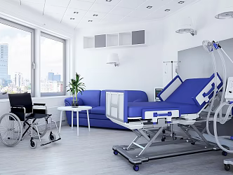Modern Treatment Room Hospital Ward Medical Equipment Portfolio 3d model