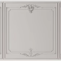 Classical White Background Wall with Intricate Carvings and Symmetric Decorative Panels 3d model