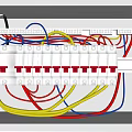 Industrial Electrical Distribution Box With Circuit Breakers And Colored Wires