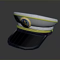 White Nautical Cap With Yellow Red Stripes And Anchor Badge Design