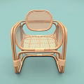 Elegant Modern Rattan Leisure Chair With Wooden Frame Comfortable Seating Design