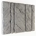 Gray Stone Wall Surface With Natural Texture And Slate Panel Design 3d model