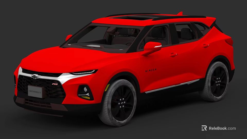 Red Chevrolet SUV With Modern Design Black Roof And Sleek Front Features 3d model 