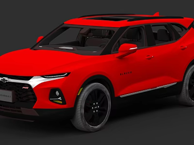 Red Chevrolet SUV With Modern Design Black Roof And Sleek Front Features 3d model