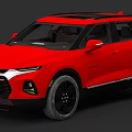 Red Chevrolet SUV With Modern Design Black Roof And Sleek Front Features