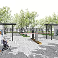 Modern gate residential district landscape gate sentry box gate machine 3d model