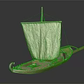 Traditional Wooden Boat With Canvas Sail Carved Stern And Handcrafted Wooden Hull