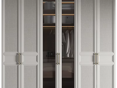 Modern Entryway Cabinet And Side Cabinet With Glass Doors Metal Handles And Storage Space 3d model