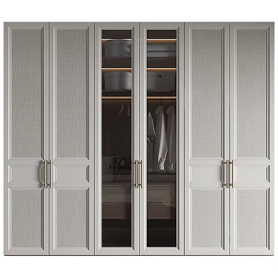Modern Entryway Cabinet And Side Cabinet With Glass Doors Metal Handles And Storage Space 3d model