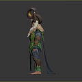 Antlered Nature Inspired Character With Snake Headed Staff And Leaf Adorned Attire