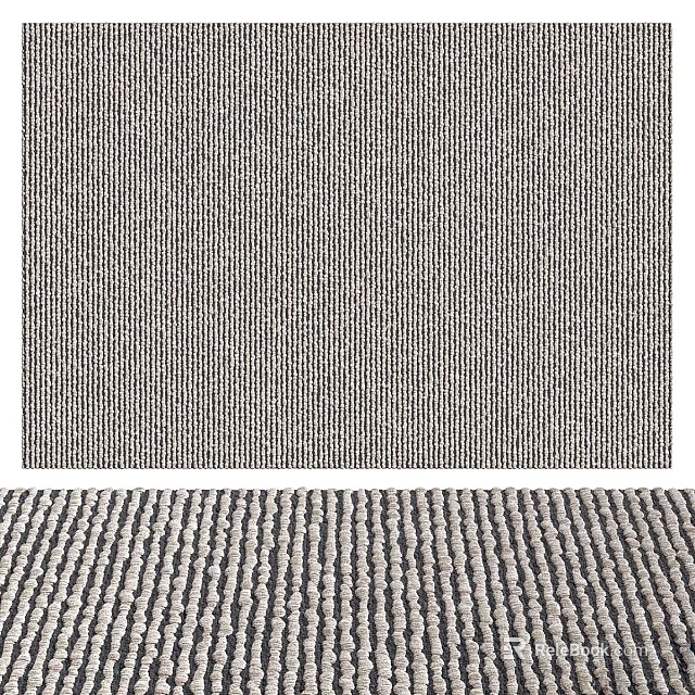 Textured Square Rug With Vertical Stripes And Neutral Tones For Home Decor 3d model 