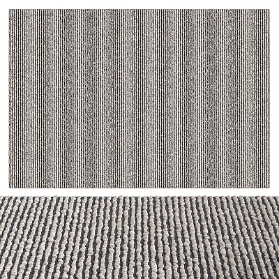 Textured Square Rug With Vertical Stripes And Neutral Tones For Home Decor 3d model