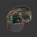Stylish Blue Safety Helmet Featuring Glowing Pattern And Transparent Face Shield