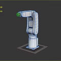 White Robotic Arm Technology Showcasing Precision Mechanical Design And Stable Base 3d model