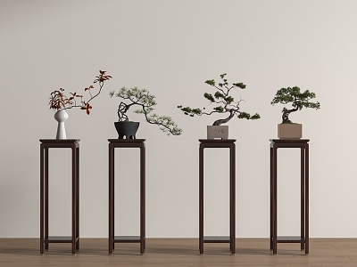 New Chinese style flower bonsai 3d model