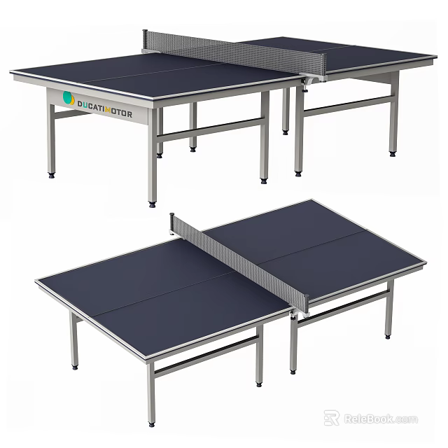 High Quality Indoor Ping Pong Table With Smooth Blue Tabletop And Durable Metal Frame 3d model 