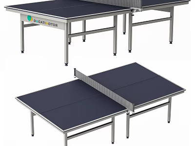 High Quality Indoor Ping Pong Table With Smooth Blue Tabletop And Durable Metal Frame 3d model