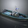 Tactical Inflatable Boat Featuring Seats Console Antenna And Gray Hull Design
