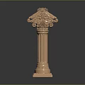 Ornate Classical Roman Column Featuring Intricate Carved Capital And Decorative Shaft Design