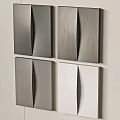 Modern Decorative Wall Panels With Square Shape And Textured Surface In Gray Silver White 3d model