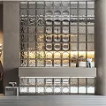 Modern Interior Glass Block Wall Design With Transparent Blocks And Backlit Counter
