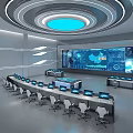 Command Center Science and Technology Sense Command Center Monitoring Big Screen Police Station Command Center Monitoring Room 3d model