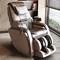 Luxury Massage Chair In Modern Living Room With Scenic View And Plant
