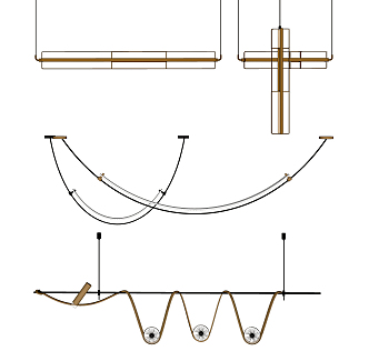 Modern chandelier creative metal chandelier 3d model