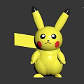 Pikachu Cartoon Character Electric Mouse With Yellow Body Red Cheeks Black Tipped Ears Standing Pose