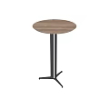 Minimalist Wooden Round Dining Table With Black Metal Legs And Stable Base