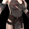 Female Game Character With Pink Gradient Hair Chainmail Outfit And Backless Design
