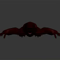 Muscular Red Gorilla Game Movie Character With Outstretched Arms And Fierce Expression