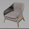 Modern Light Gray Fabric Armchair With Wooden Legs And Minimalist Design