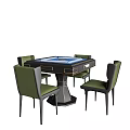 Modern Entertainment Table Design With Green And Brown Chairs For Multi Functional Use 3d model