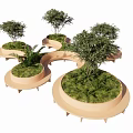 Library special-shaped sofa flower pool creative sofa 3d model