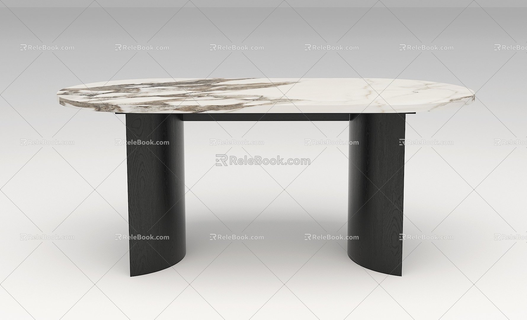 Marble rock plate dining table 3d model