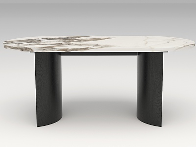 Marble rock plate dining table 3d model