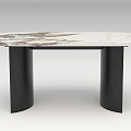 Marble rock plate dining table 3d model