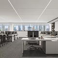 Modern public office area open 3d model
