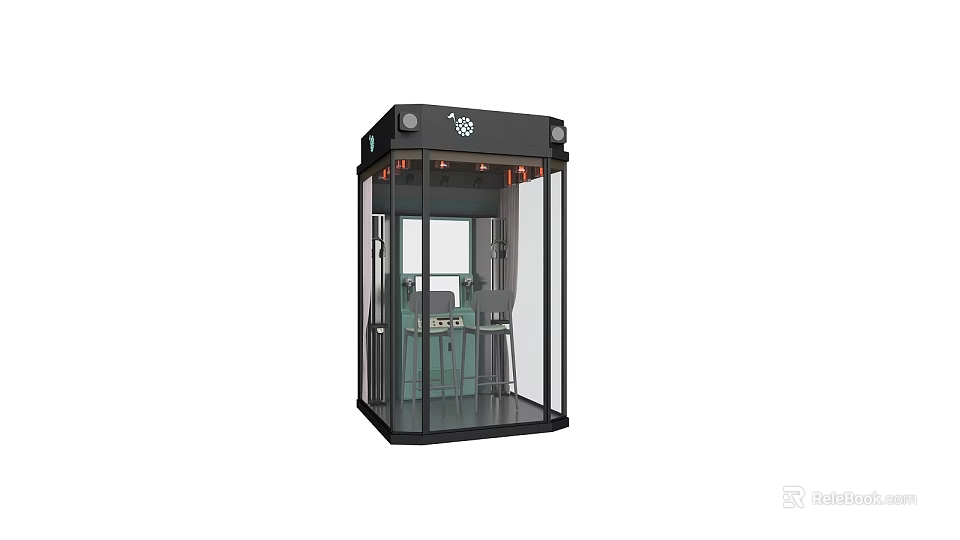 Soundproof Booth Interior With Transparent Glass For Musical Instruments And Painting Tools 3d model 