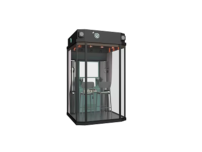 Soundproof Booth Interior With Transparent Glass For Musical Instruments And Painting Tools 3d model