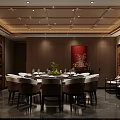 Elegant Chinese Private Dining Room Interior With Round Table Seating And Traditional Decor