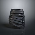 Stylish Black Leather Skirt With Ruched Details And Fitted Silhouette Short Length For Modern Outfits
