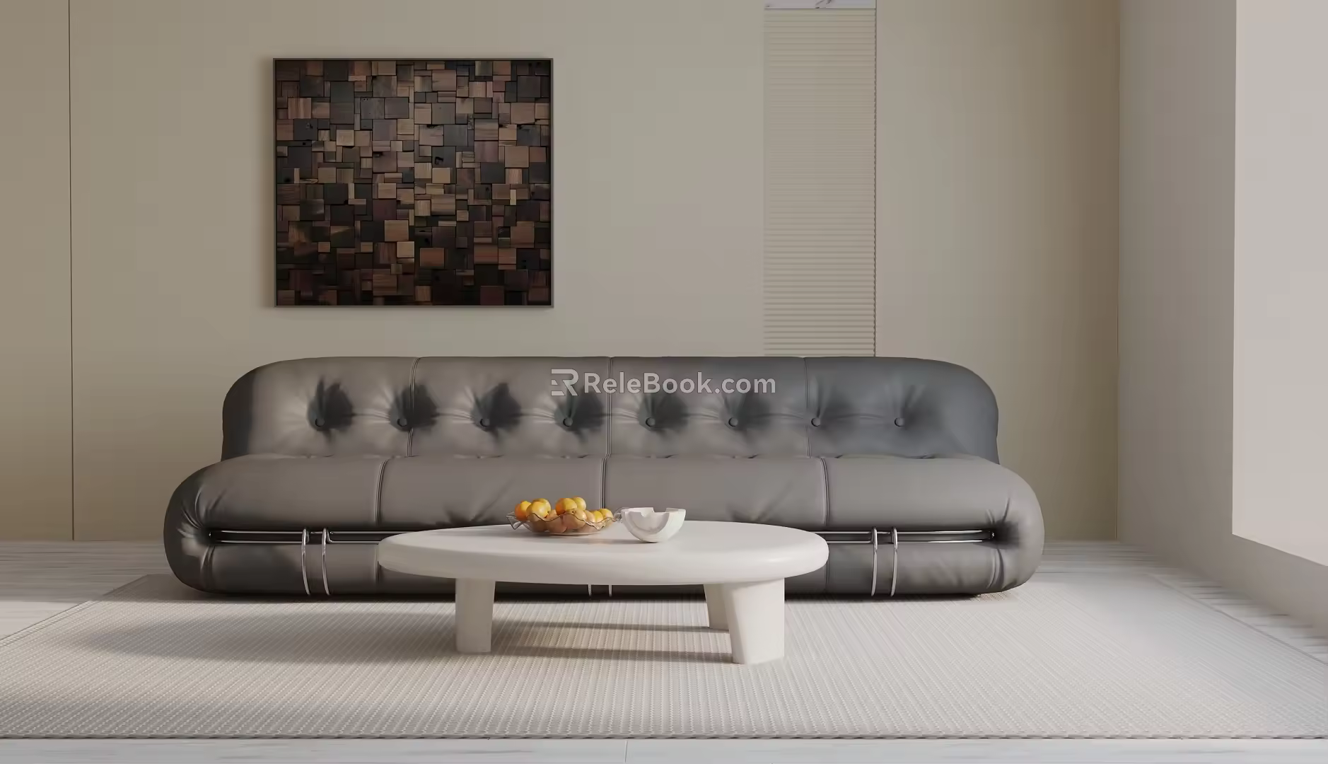 Modern three-seat sofa 3d model