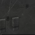 Wall Mounted Modern Towel Racks With Gray Towels On Marble Bathroom Wall